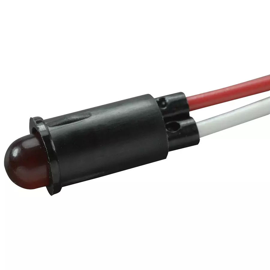 VCC PANEL MOUNT INDICATOR, LED, 6.35MM, RED, 12V, 5102H1-12V