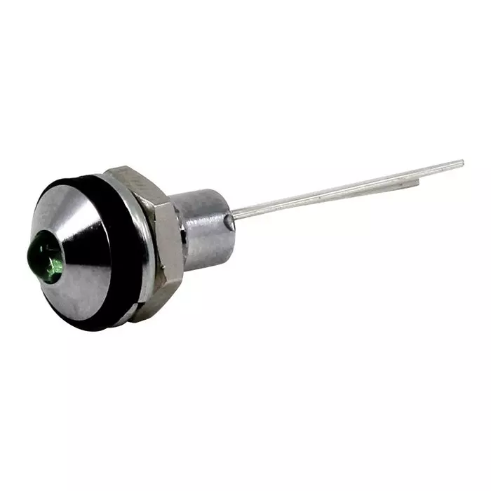 VCC LED PANEL INDICATOR, 6MM, GRN, 28VDC, CD-0-2700-9923-I