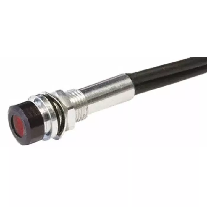 Oxley Red Panel Mount Indicator, 1.9V dc, 5 mm Mounting Hole Size, Lead Wires Termination, IP67, OXL/MIL50/FL30/AlGaAs Red
