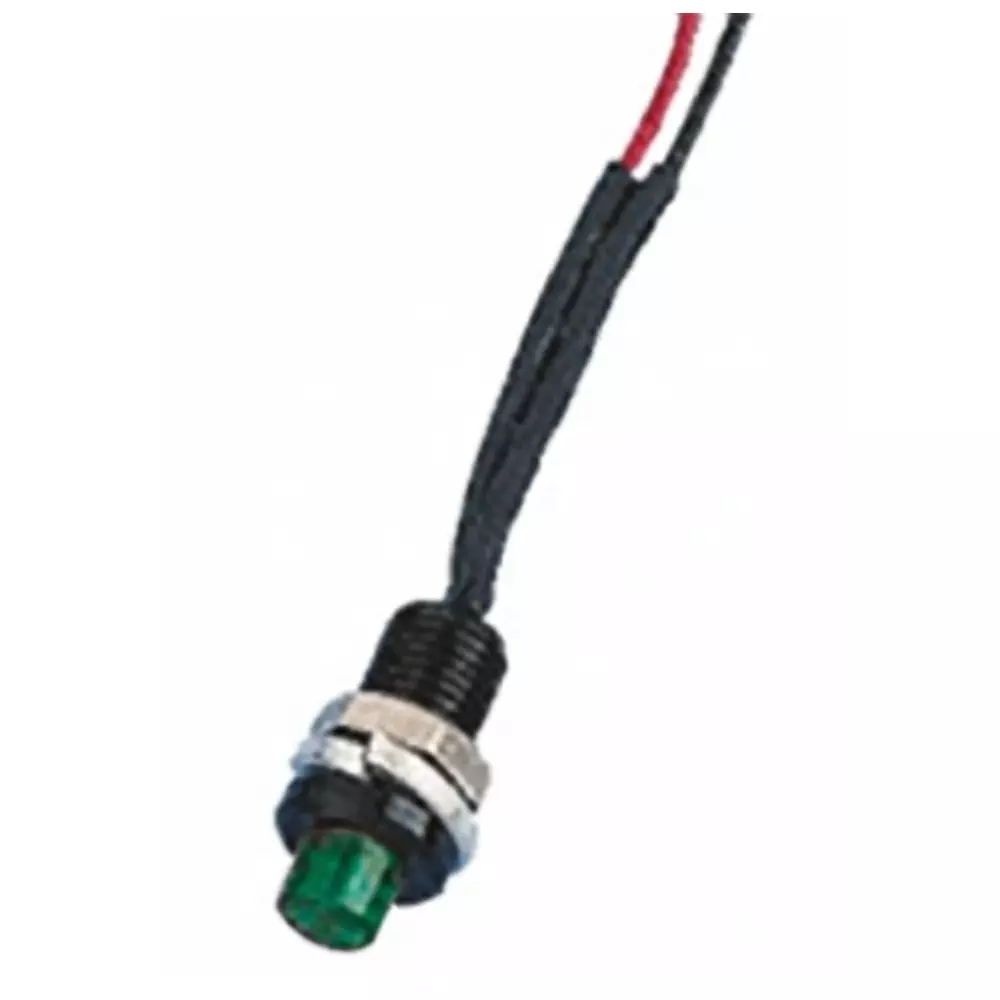 Oxley Green Panel Mount Indicator, 24V ac, 6.4 mm Mounting Hole Size, Lead Wires Termination, IP66, OXL/CLH/63/B/P/24AC/FL30/GN