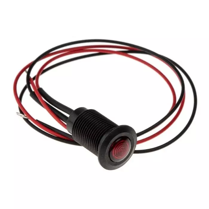 Oxley Red Panel Mount Indicator, 230V ac, 10.2 mm Mounting Hole Size, Lead Wires Termination, IP66, OXL/CLH/100/230/FL30/AL