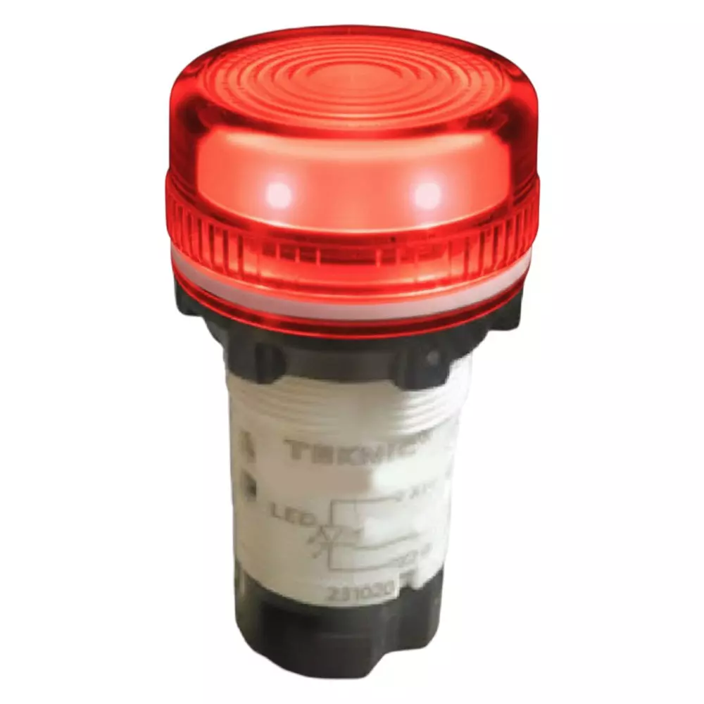 Teknic Economy Pilot Light Integral LED with Built in Fuse 48 V AC 22.5 mm Hole Diameter Red LED, 3PLBR4LBF 48 V AC