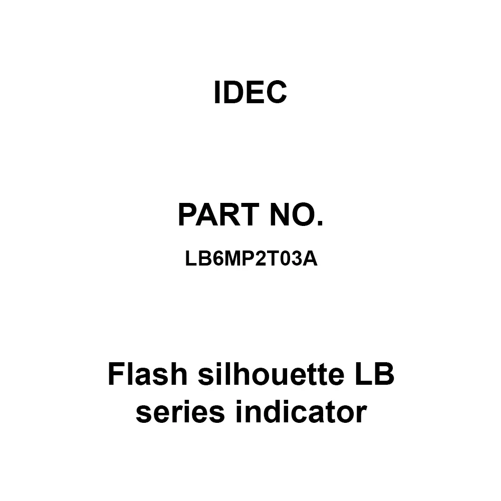 IDEC Flash silhouette LB Series indicator 18.2 mm Amber, LB6MP2T03A