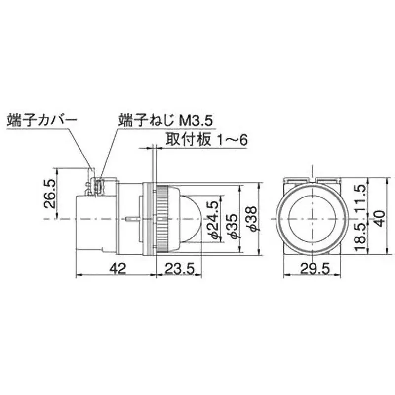 MARUYASU DENGYO Pilot Light 200/220 V Rated Voltage Round White, A30ILT200W