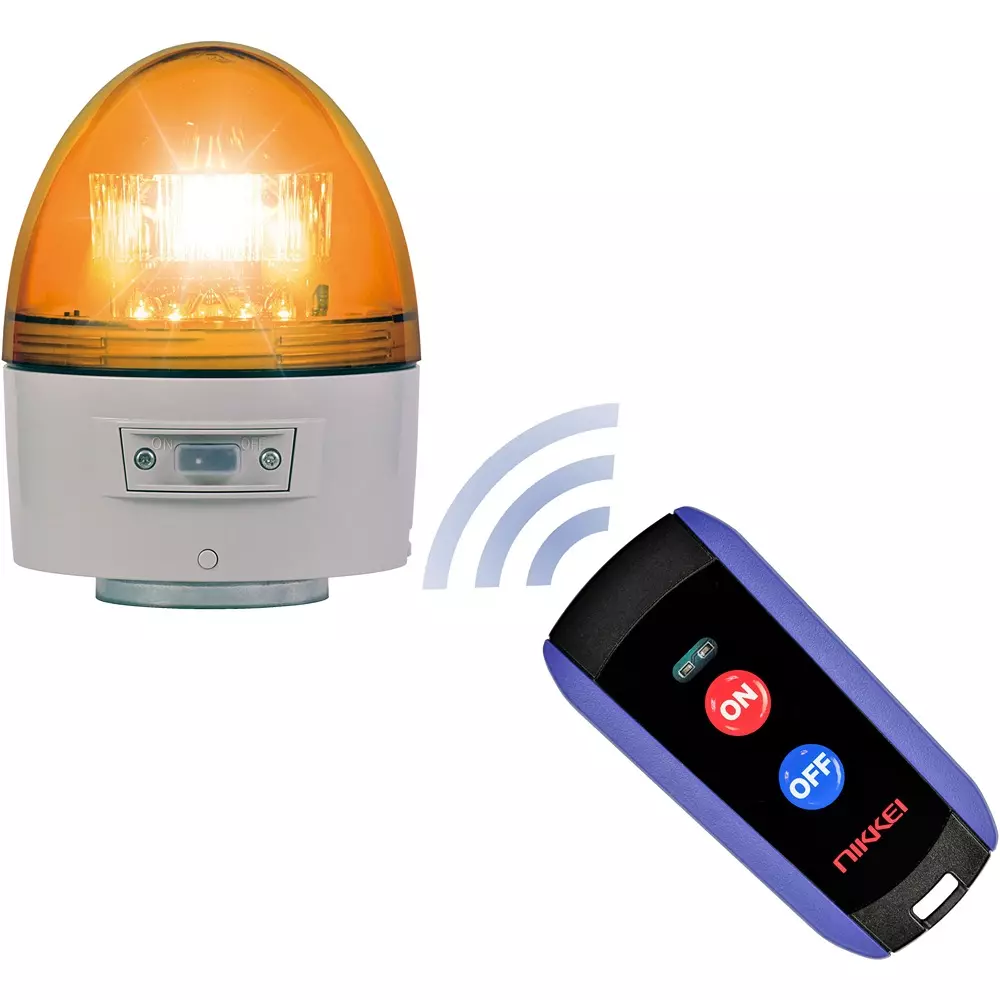 Nikkei Nico Capsule Globe: Acrylic resin IP55 Protection Yellow (rotating/flashing switchable), VK11B-003BY/LR+MU01LS