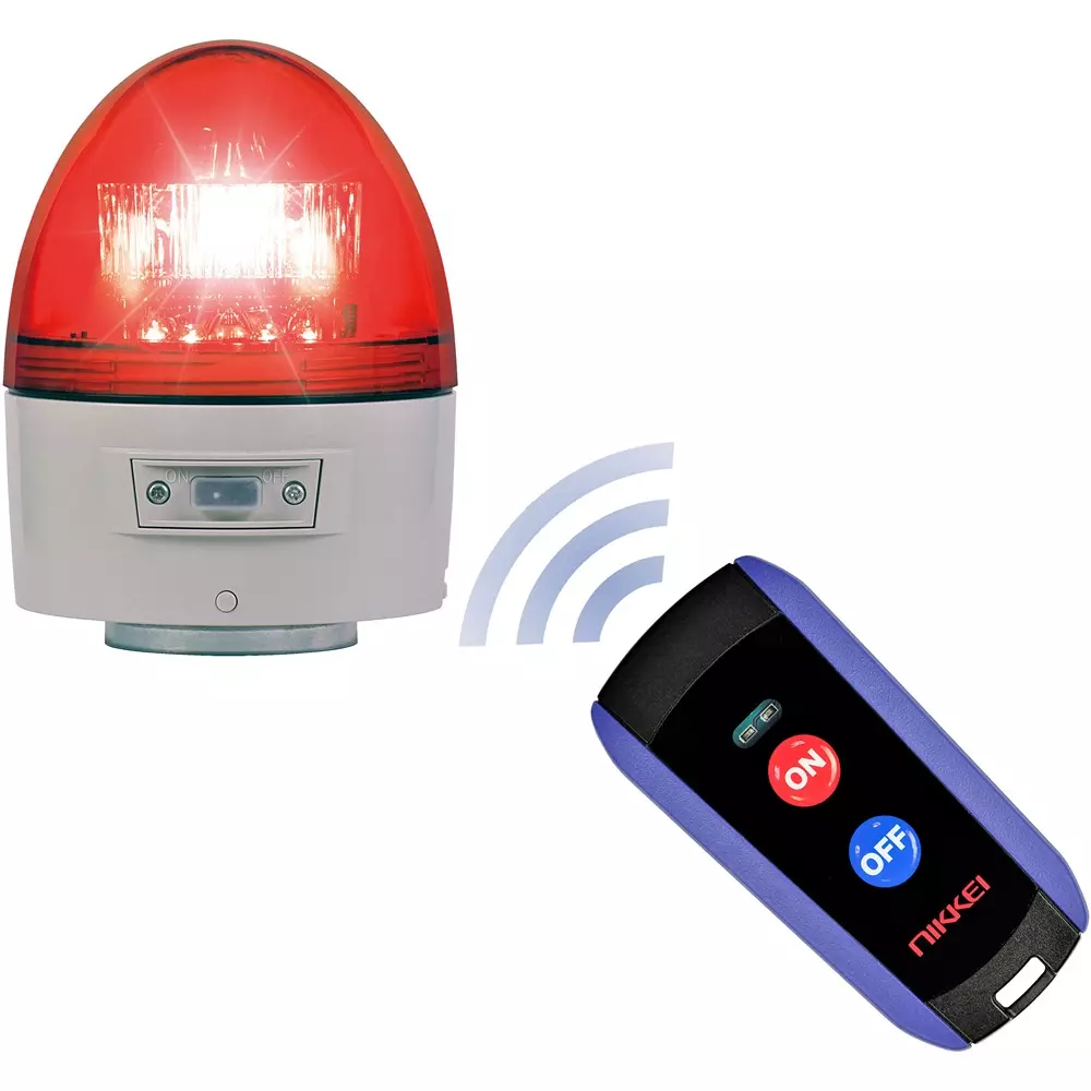 Nikkei Nico Capsule Globe: Acrylic resin IP55 Protection Red (rotating/flashing switchable), VK11B-003NR/LR+MU01LS