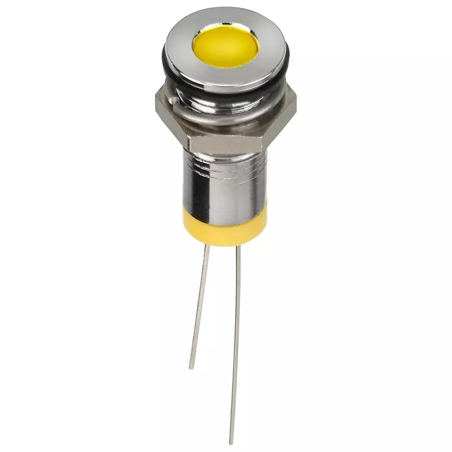 APEM LED INDICATOR, PANEL, 8MM, YELLOW, 2VDC, Q8F6CXXY02E
