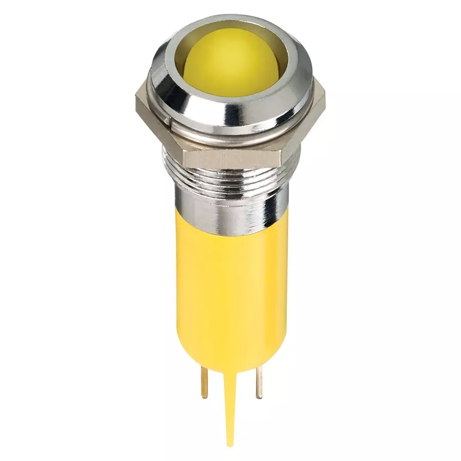 APEM LED INDICATOR, PANEL, 12MM, YELLOW, 220V, Q12P1CXXHY220E