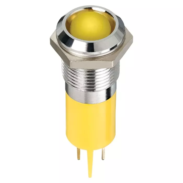 APEM LED INDICATOR, PANEL, 14MM, YELLOW, 12V, Q14P1CXXHY12E