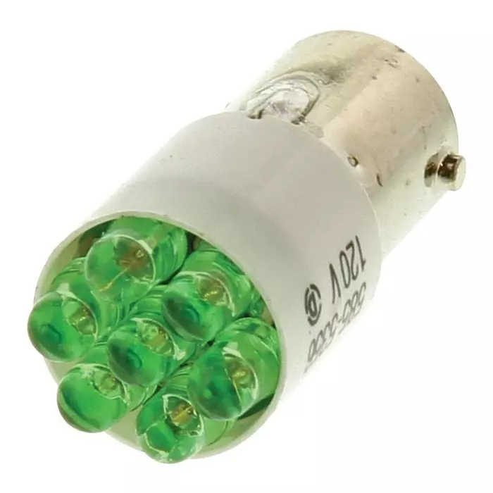 DIALIGHT LED BULB, MINI BAYONET/BA9S, GREEN, 585-5356F