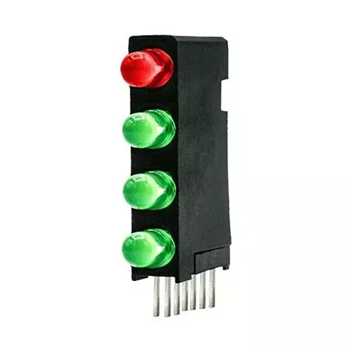 DIALIGHT CKT BOARD INDICATOR, G/R, 3MM, TH, 568-0101-222F