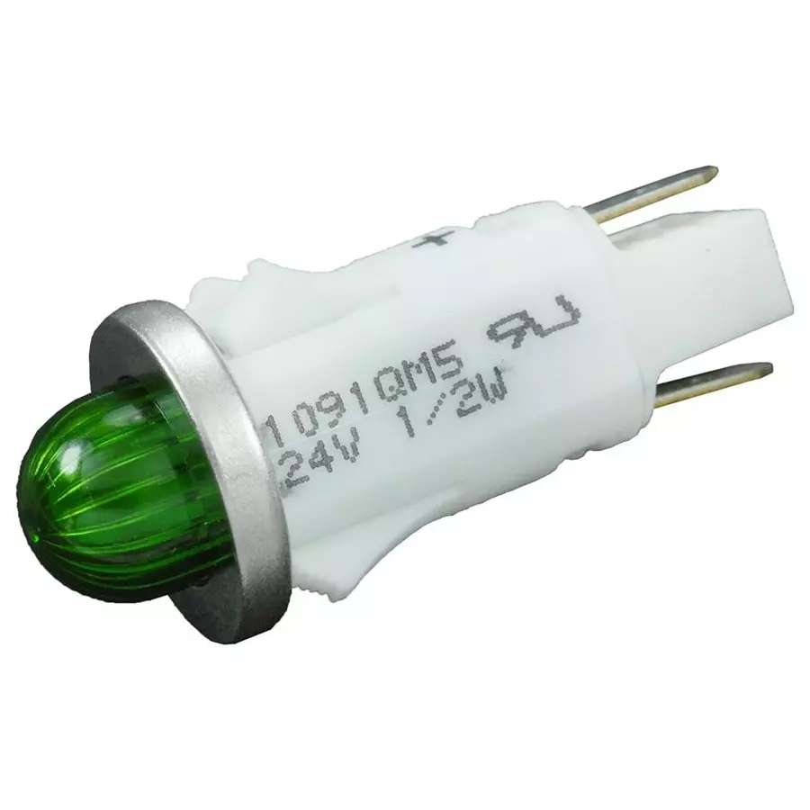 VCC PANEL MOUNT INDICATOR, LED, 12.7MM, GREEN, 24V, 1091QM5-24V