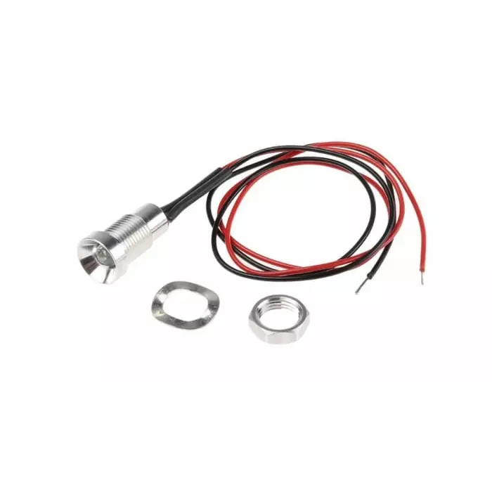 Oxley Green Panel Mount Indicator, 8 mm Mounting Hole Size, Lead Wires Termination, IP67, OXL/CLH/80/12AC/FL30/Green