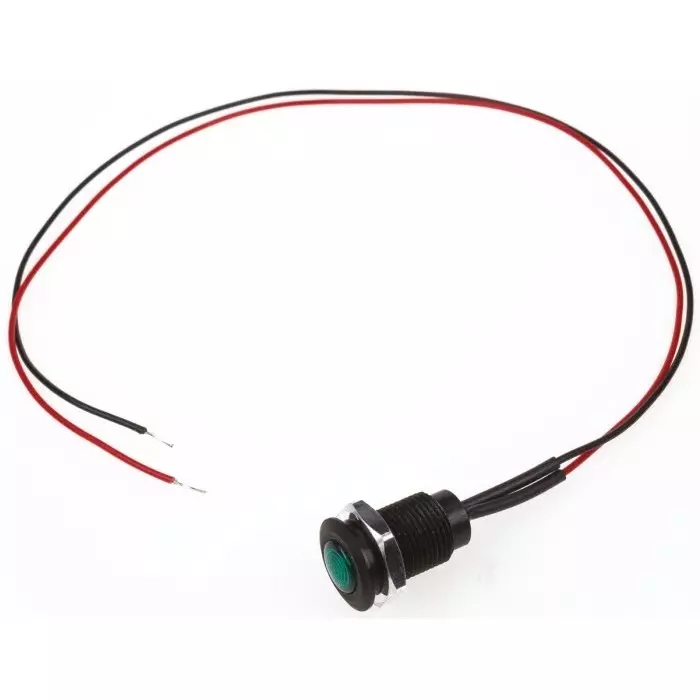Oxley Green Panel Mount Indicator, 24V ac, 10.2 mm Mounting Hole Size, Lead Wires Termination, IP66, OXL/CLH/100/24AC/FL30/GN