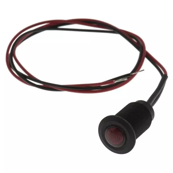 Oxley Red Panel Mount Indicator, 24V ac, 10.2 mm Mounting Hole Size, Lead Wires Termination, IP66, OXL/CLH/100/24AC/FL30/AL