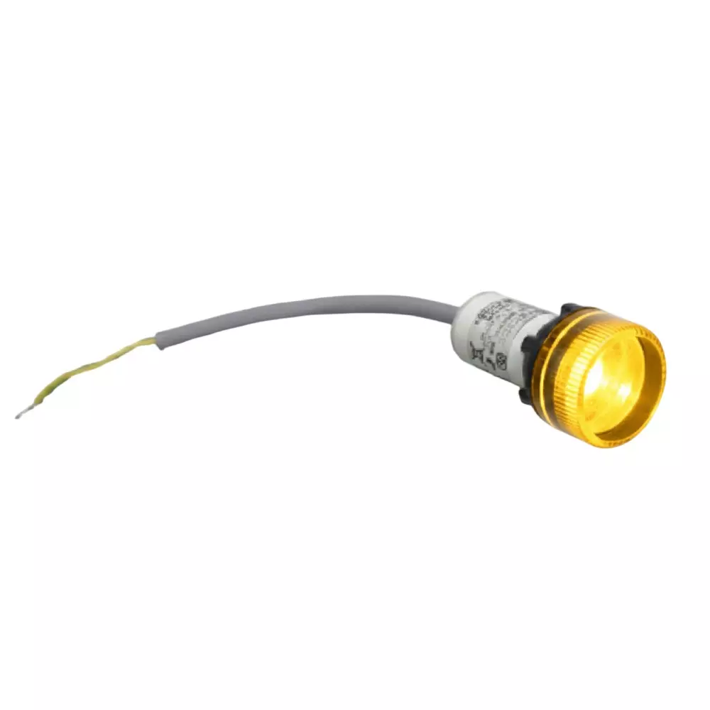 Teknic Economy Encapsulated LED Pilot Light with Integral LED 110 V DC 22.5 mm Hole Diameter Yellow Lens, 3PLBREN8L