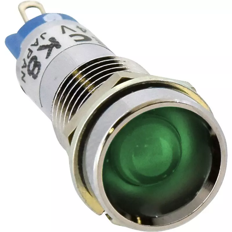 IDEC Up Series Led Type Small Indicator Light (Round Flat Type Built-In Resistor) 10 Mm Mounting Hole Diameter, Up1-1217G