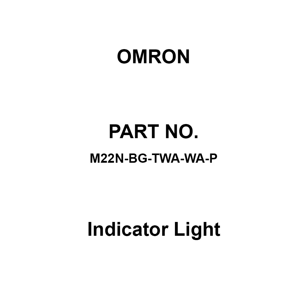 Omron Indicator Light AC/DC 6 V White, M22N-BG-TWA-WA-P