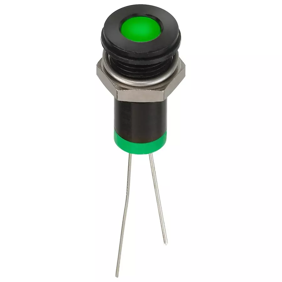 APEM LED INDICATOR, PANEL, 8MM, GREEN, 2VDC, Q8F6BXXG02E