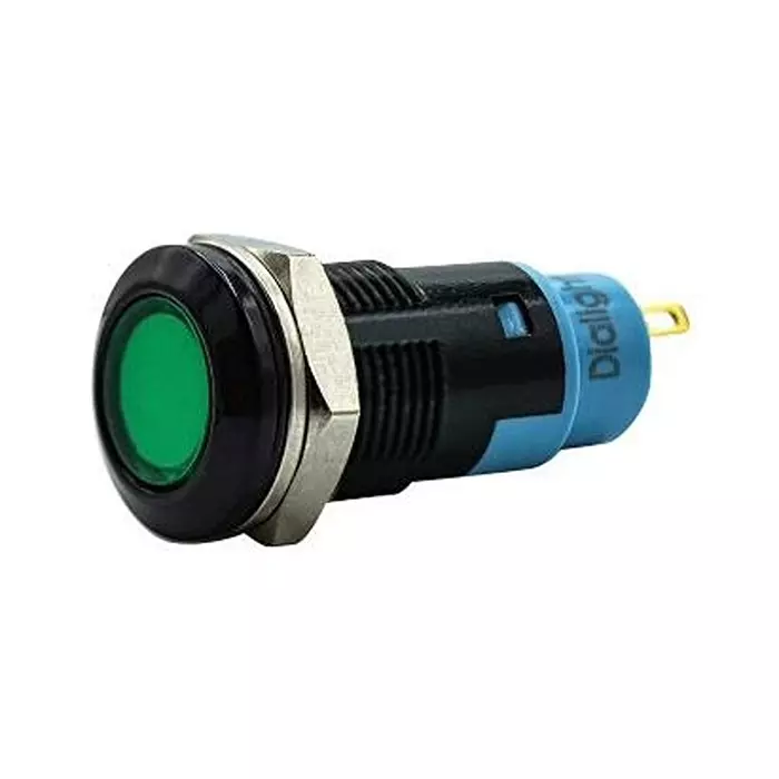 DIALIGHT PANEL MOUNT INDICATOR, LED, 12MM, GREEN, 24V, 612-3232-140F.