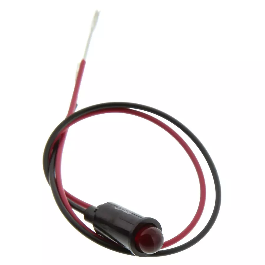 DIALIGHT LED PANEL INDICATOR, 6.35MM, RED, 12VDC, 559-0103-023F
