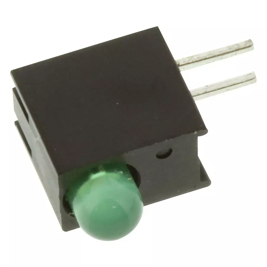 DIALIGHT CKT BOARD INDICATOR, GREEN, 16MCD, TH, 551-0207-010F