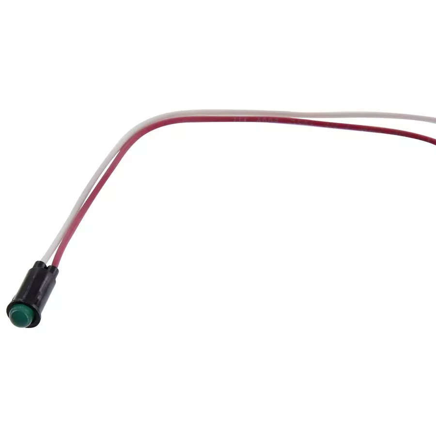 VCC PANEL MOUNT INDICATOR, LED, 6.35MM, GREEN, 12V, 5102H5-12V