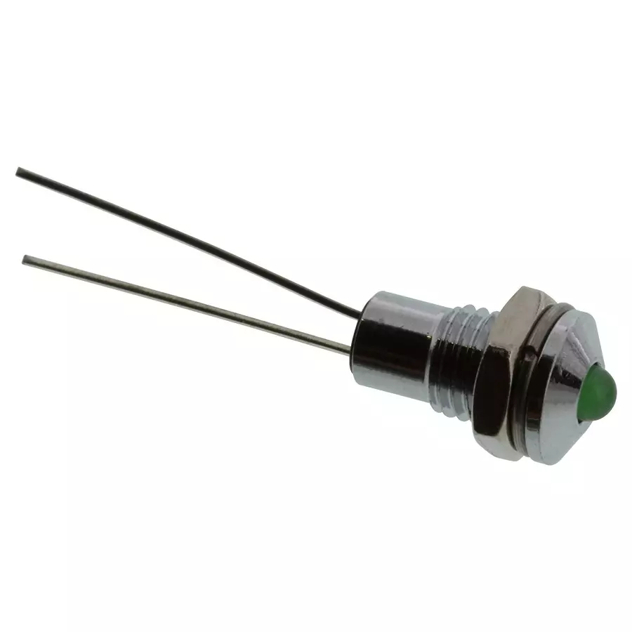 VCC PANEL INDICATOR, 6.2MM, GREEN, 3.2VDC, L63DG2L