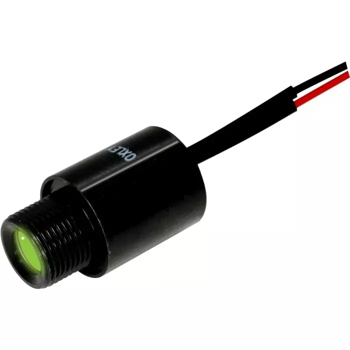 Oxley STR5LH10 Series Green Indicator, 24V dc, 10 mm Mounting Hole Size, Lead Wires Termination, IP68, STR5/LH10/24/FL30H/GN