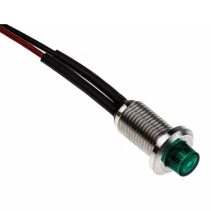 Oxley Green Panel Mount Indicator, 24V ac, 6.4 mm Mounting Hole Size, Lead Wires Termination, IP66, OXL/CLH/63/P/24AC/FL30/GN
