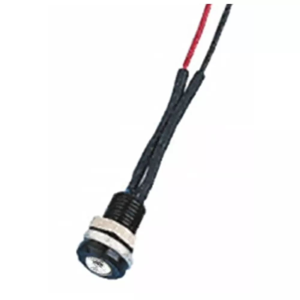 Oxley White Panel Mount Indicator, 3.6V, 6.4 mm Mounting Hole Size, Lead Wires Termination, IP66, OXL/CLH/63/FL30/WE