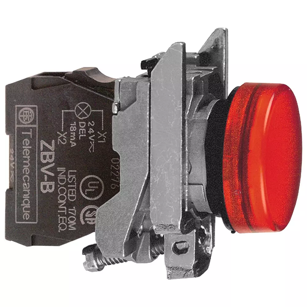 SCHNEIDER ELECTRIC Panel Indicator, Red, 120Vac, 22Mm, Xb4Bvg4