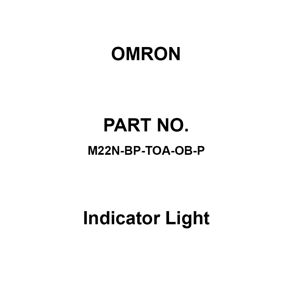 Omron Indicator Light AC/DC 12 V Orange, M22N-BP-TOA-OB-P