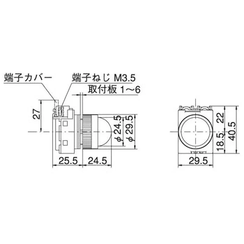 MARUYASU DENGYO Pilot Light AC/DC 24 V Rated Voltage Round Yellow, A22ILA24Y