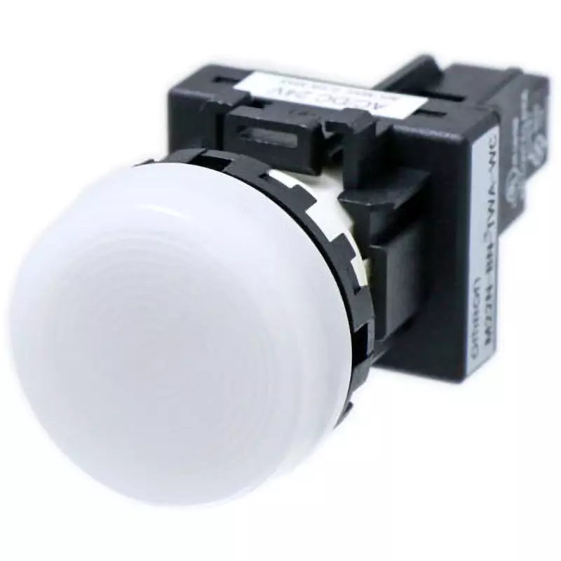 Omron Round (Flat) Indicator Light White Button Color White Illumination Color M22N Series