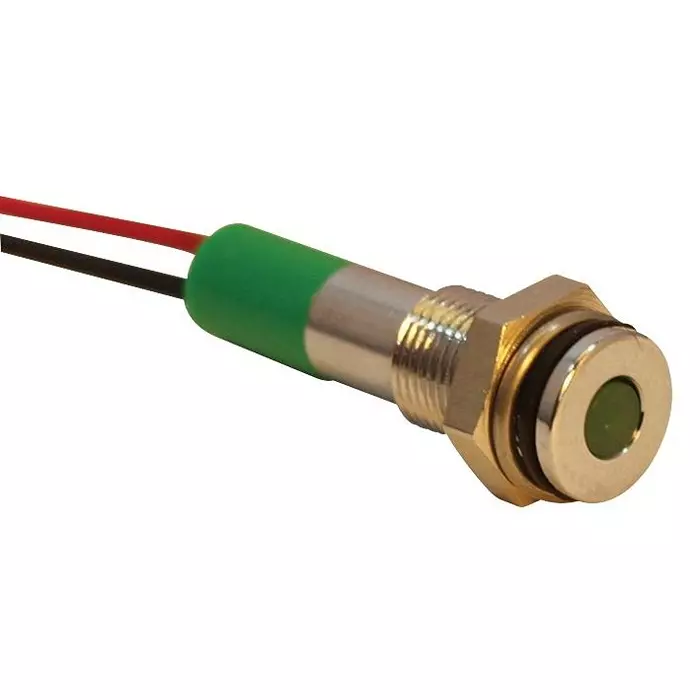 APEM INDIC LED FLUSH 6MM GRE 12VDC,IP67, Q6F3CXXG12E