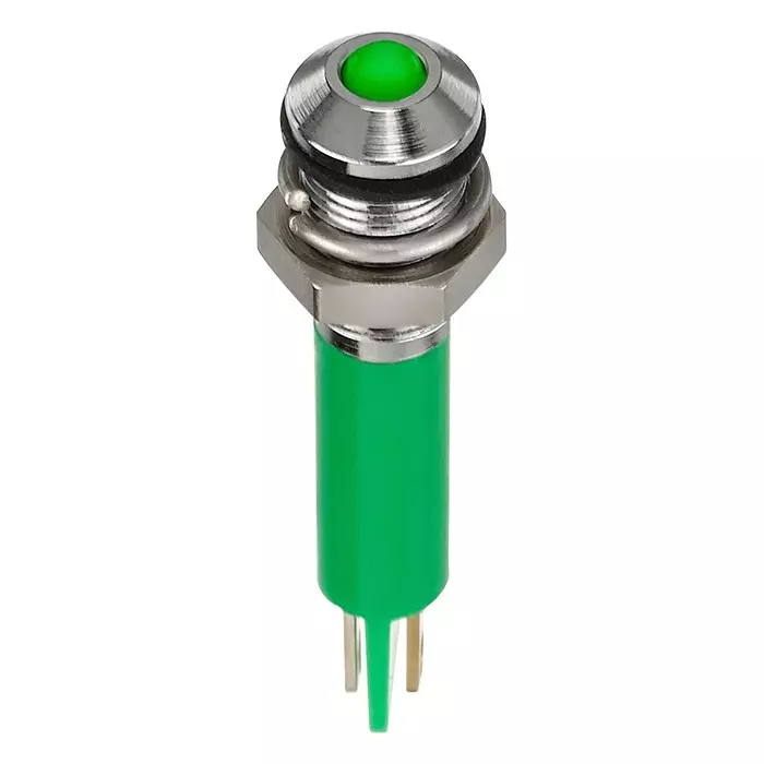 APEM LED INDICATOR, PANEL, 6MM, GREEN, 24VDC, Q6P1CXXG24E