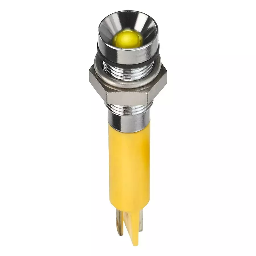 APEM LED INDICATOR, PANEL, 6MM, YELLOW, 24VDC, Q6R1CXXY24E