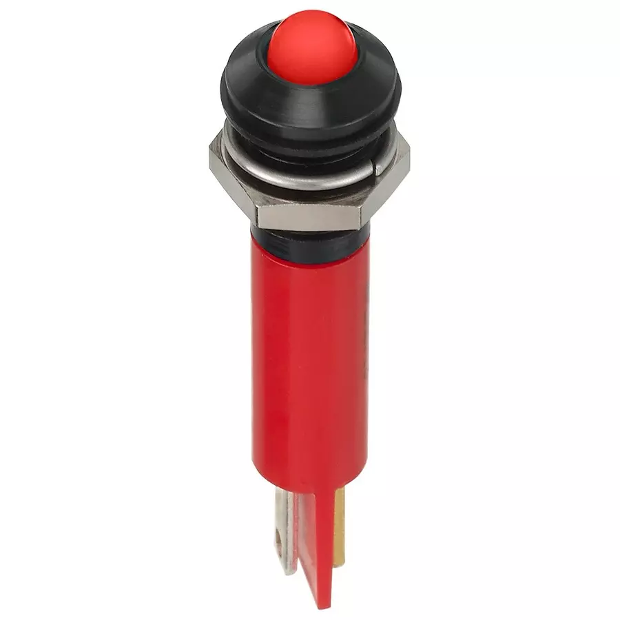 APEM LED INDICATOR, PANEL, 8MM, RED, 12VDC, Q8P1BXXR12E