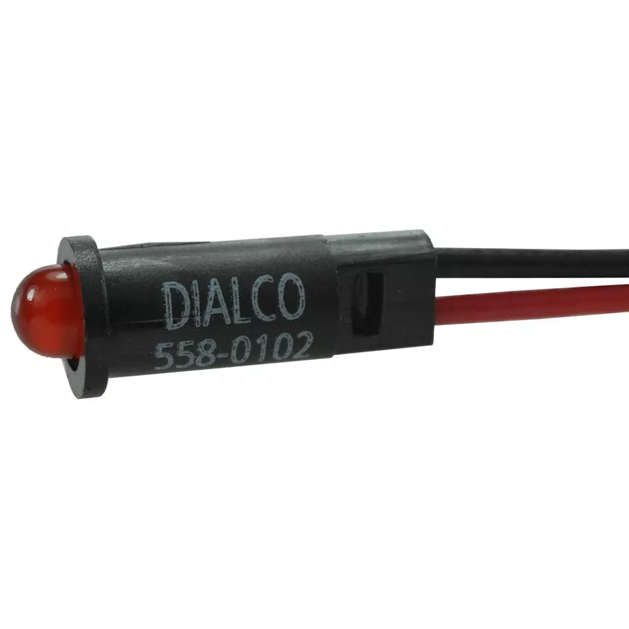DIALIGHT PANEL MOUNT INDICATOR, LED, 3.96MM, RED, 5V, 558-0102-007F.