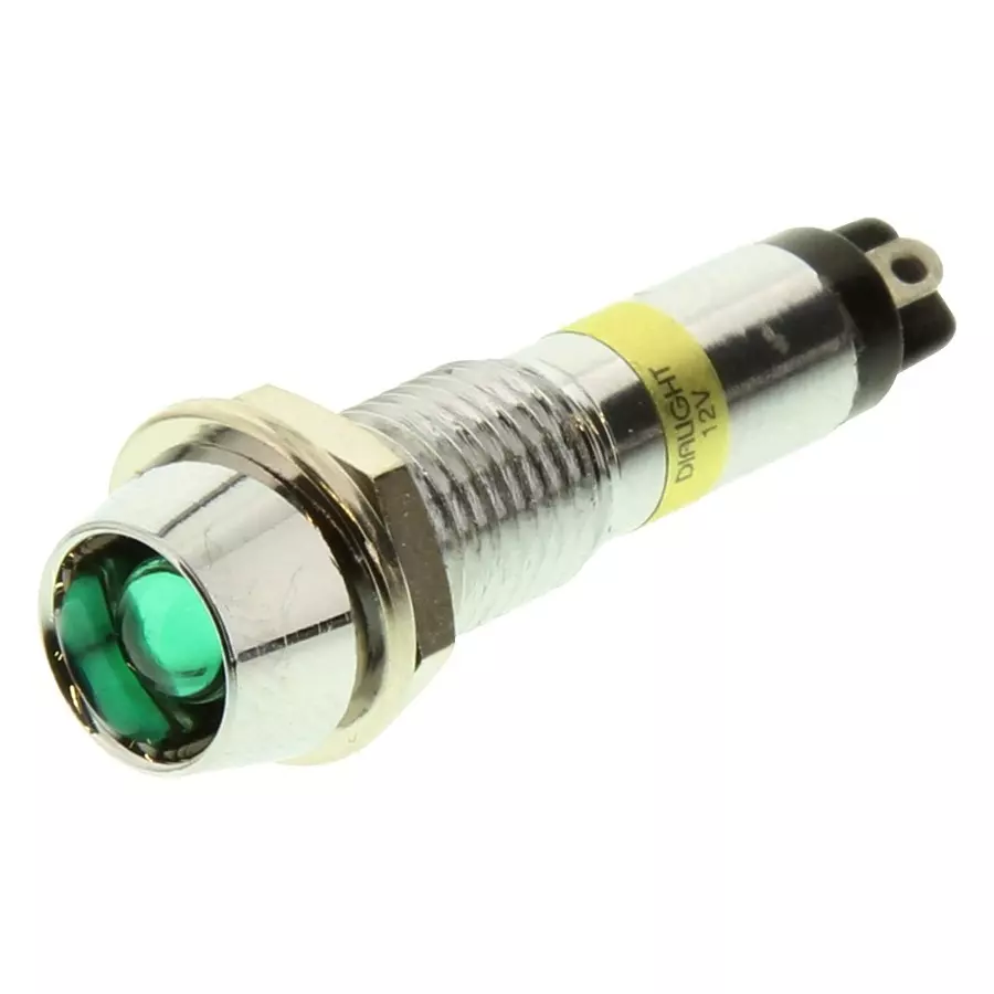 DIALIGHT LED INDICATOR, RECES, 12VDC, GREEN, 607-2212-130F