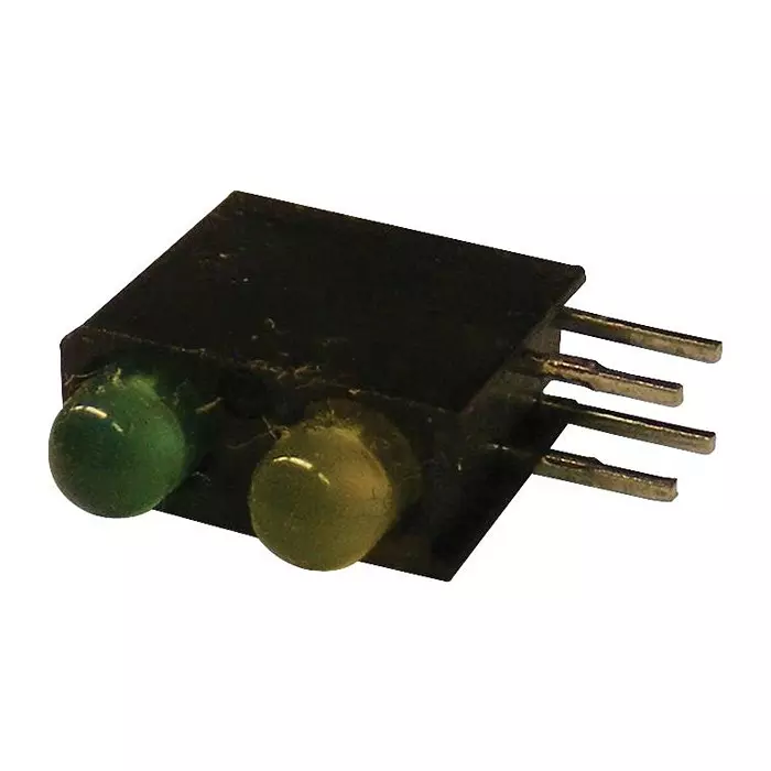 DIALIGHT CKT BOARD INDICATOR, G/Y, 12.6/10MCD, TH, 553-0132-200F