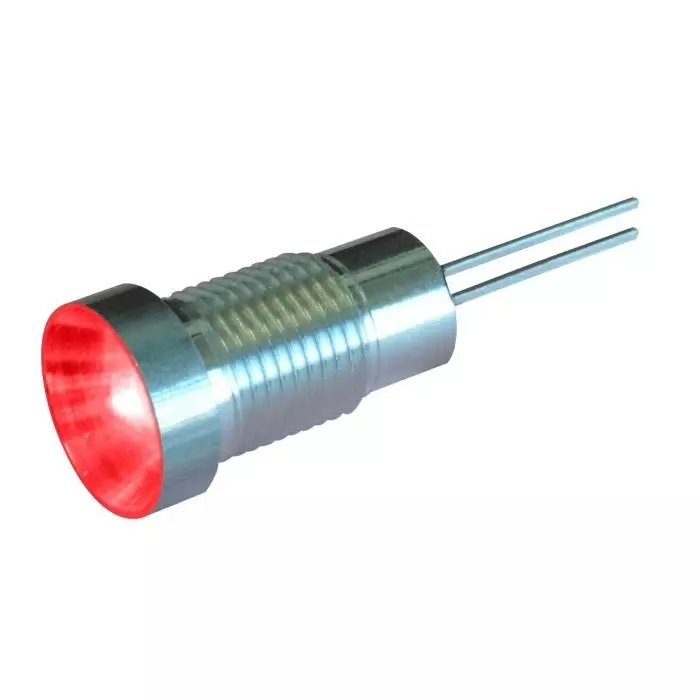 Oxley OXL/CLH/80 Series Red Panel LED, 28V dc, 8 mm Mounting Hole Size, Lead Wires Termination, IP67, OXL/CLH/80/28/FL30/AL (Pack of 50)