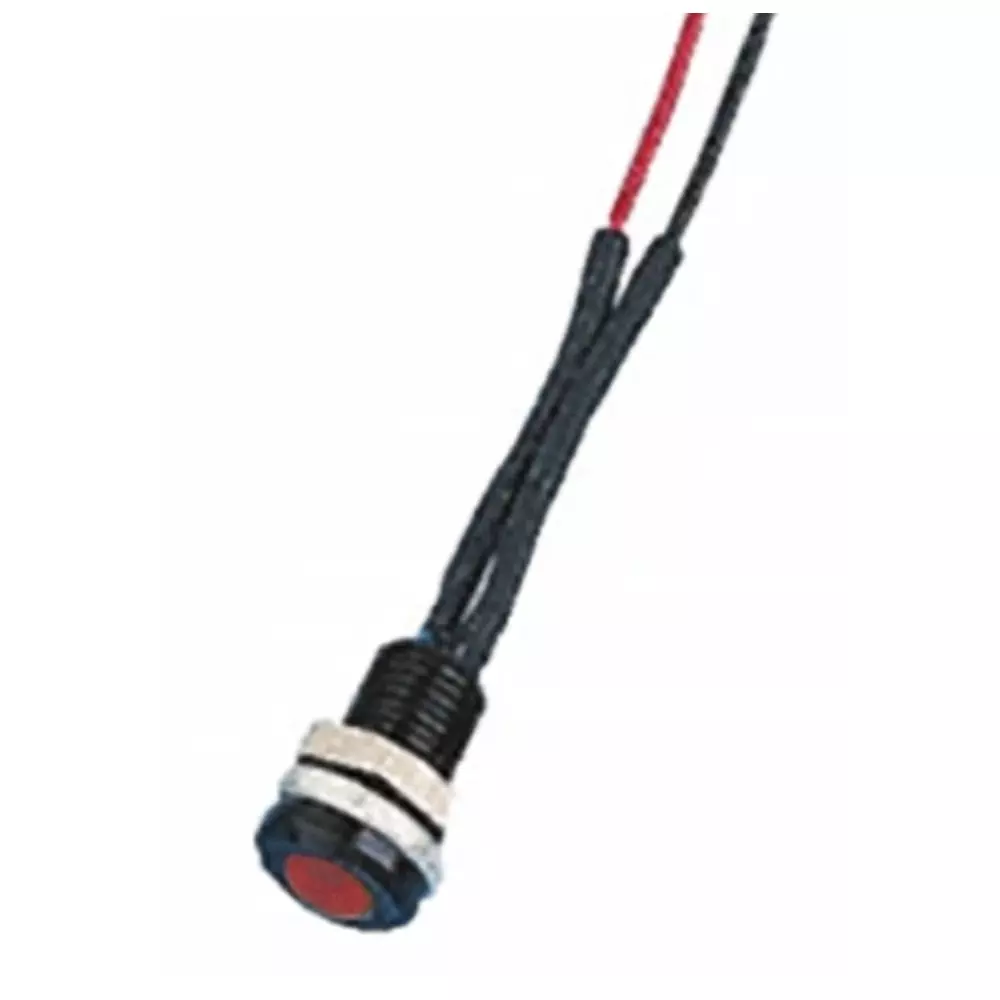 Oxley Red Panel Mount Indicator, 24V ac, 6.4 mm Mounting Hole Size, Lead Wires Termination, IP66, OXL/CLH/63/B/24AC/FL30/AL