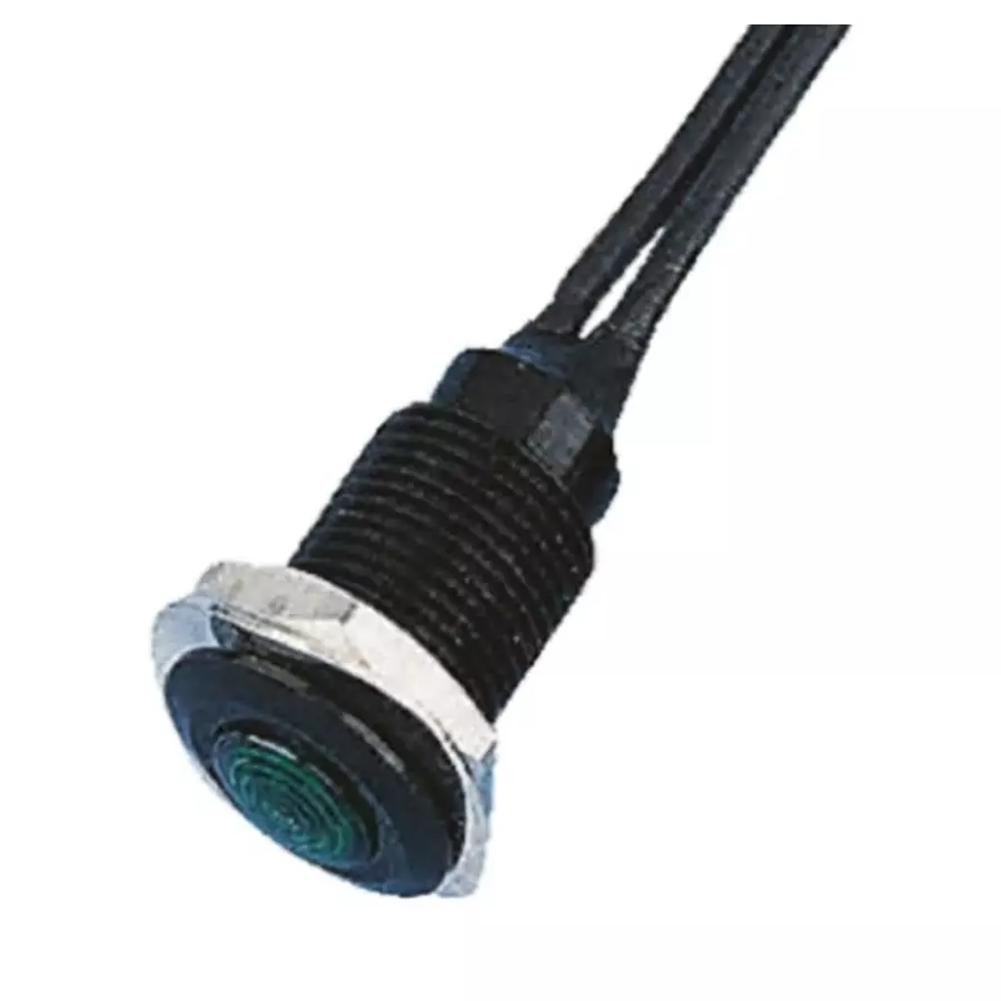 Oxley Blue Panel Mount Indicator, 12V ac, 10.2 mm Mounting Hole Size, Lead Wires Termination, IP66, OXL/CLH/100/12AC/FL30/BE