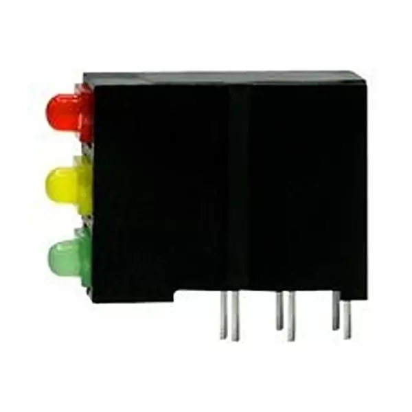 DIALIGHT Ckt Board Indicator, R/G/Y, 15/10/8Mcd, 570-0100-123F