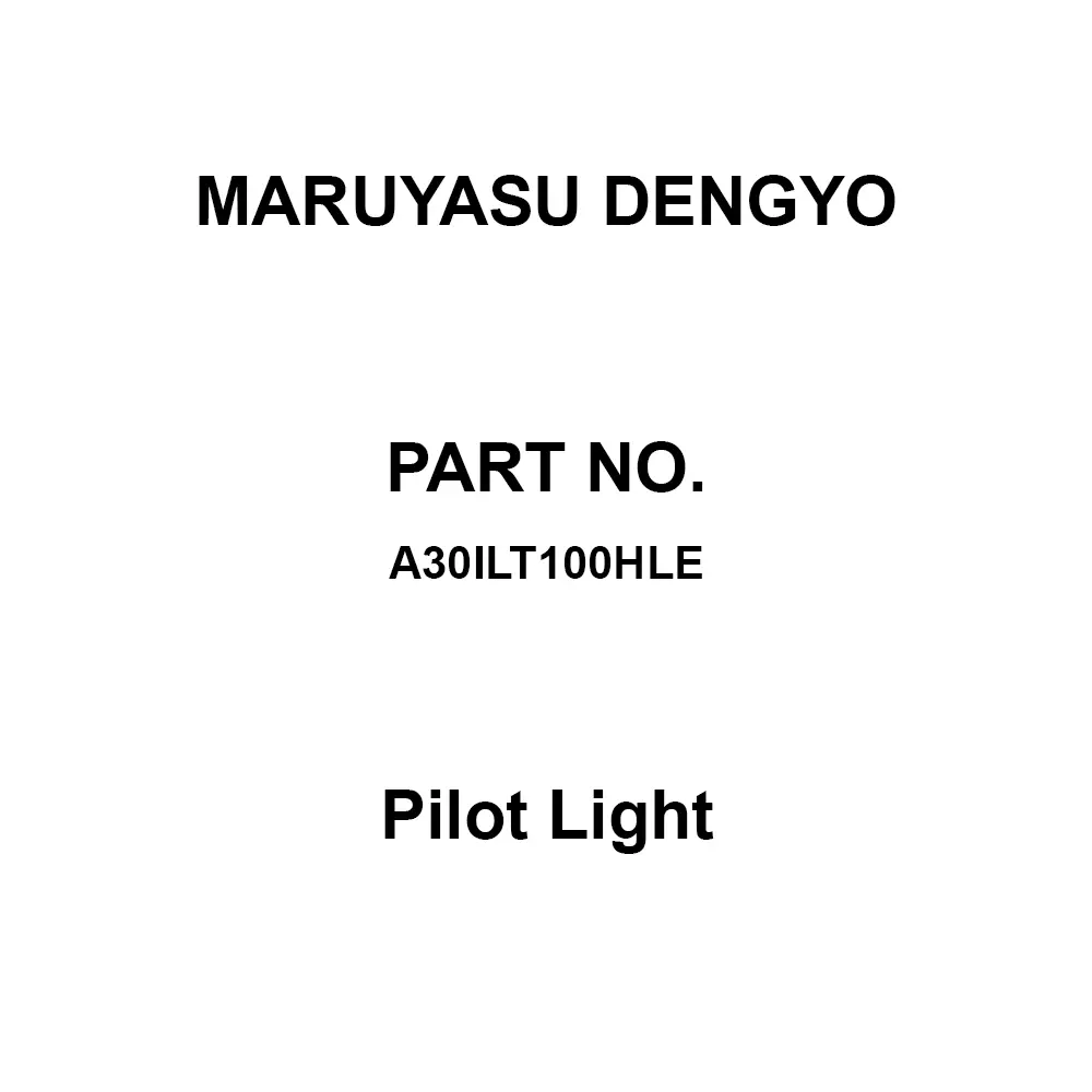 MARUYASU DENGYO Pilot Light 100/110 V Rated Voltage Round Blue, A30ILT100HLE