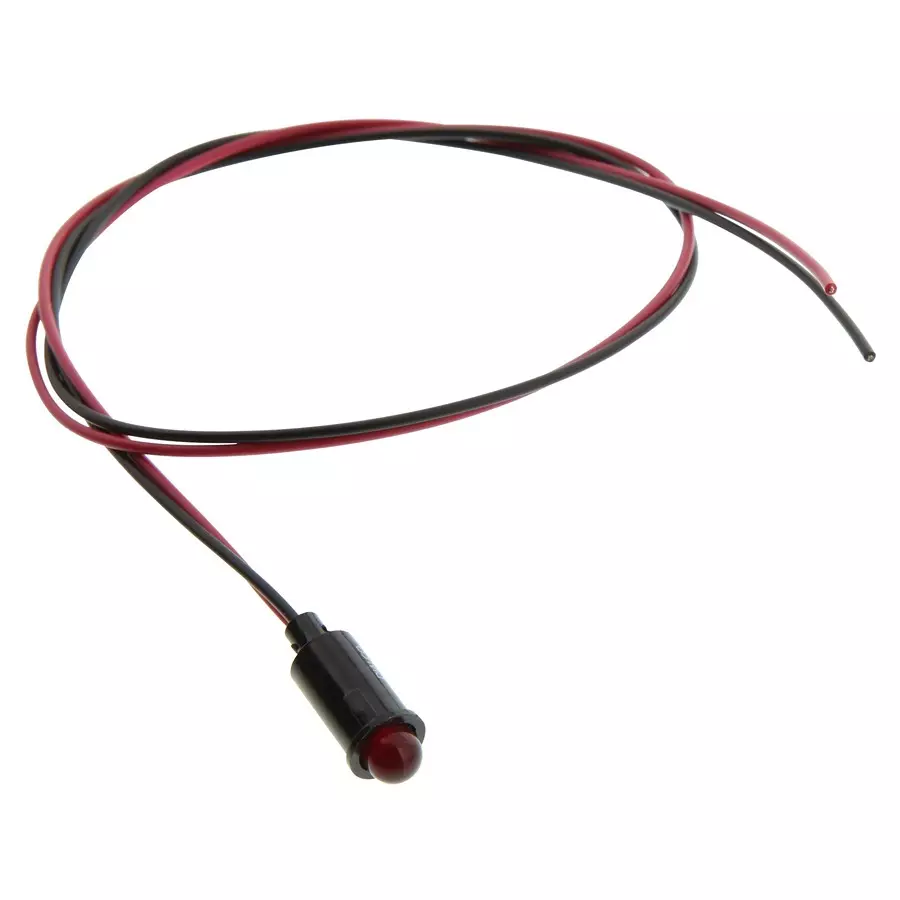 DIALIGHT LED PANEL INDICATOR, 6.35MM, RED, 12VDC, 559-0103-027F