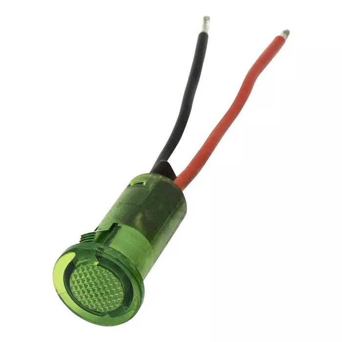 DIALIGHT PANEL INDICATOR, GREEN, 24V, WIRE LEAD, 655-1204-103F