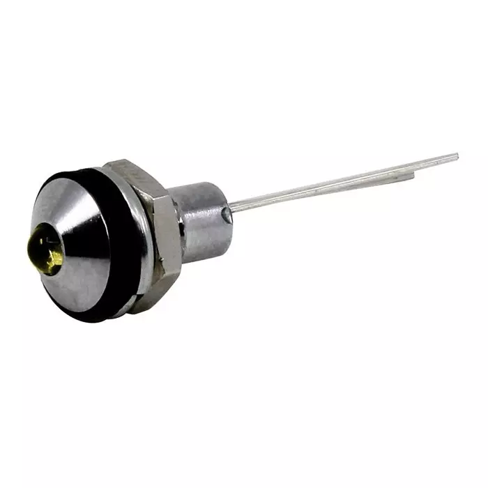VCC LED PANEL INDICATOR, 6MM, YEL, 28VDC, CD-0-2701-9923-I